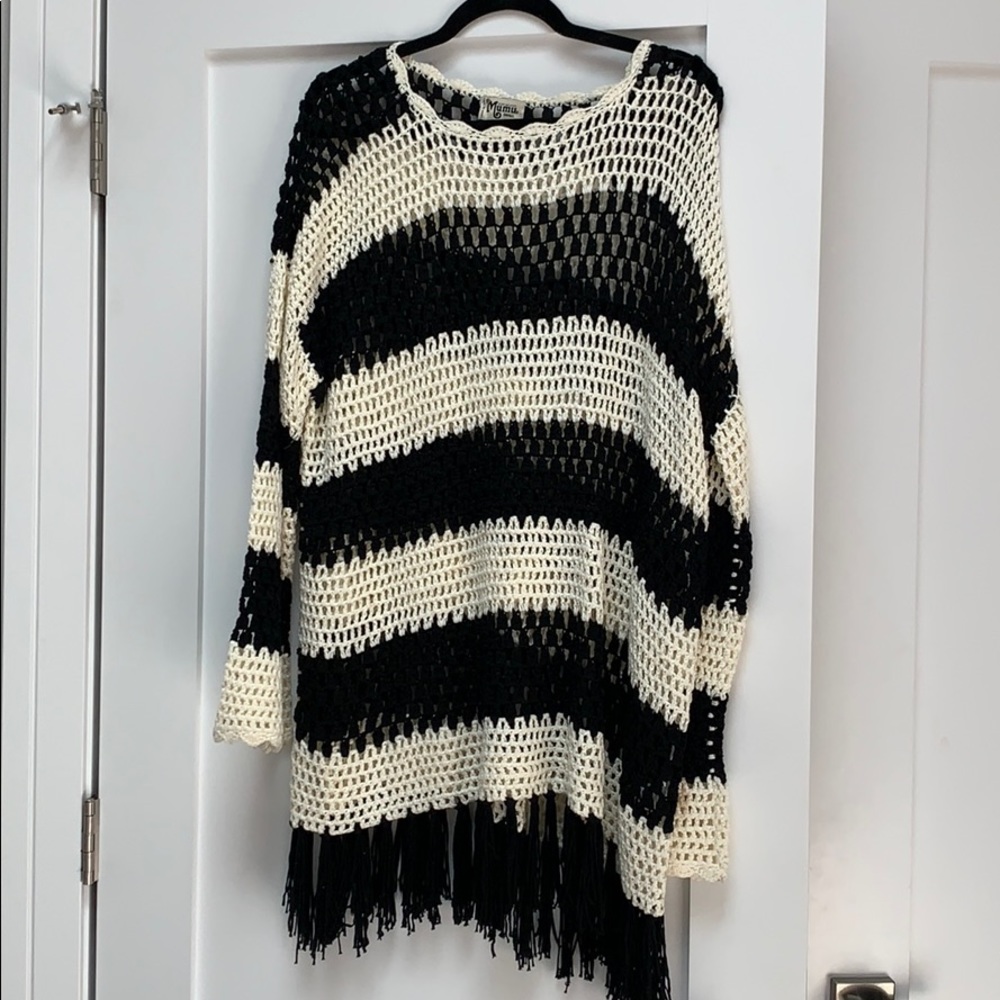 Show Me Your MuMu Black and Cream Striped Sweater
